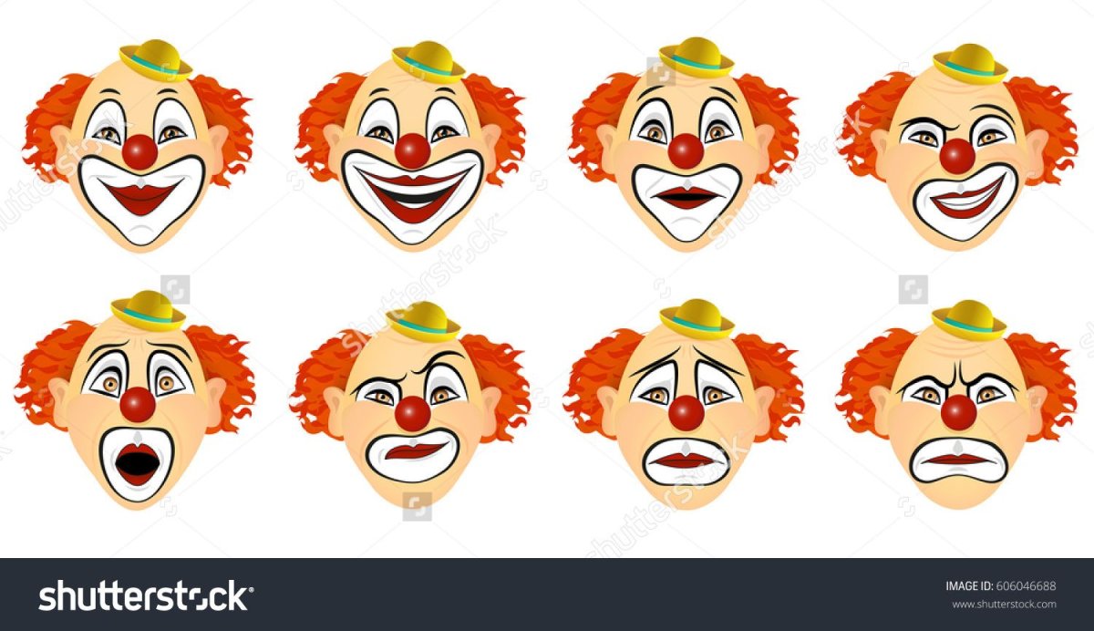 Клоун с разными эмоциями