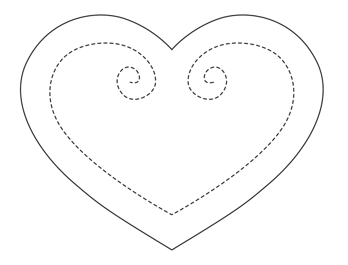 Сердце трафарет для вырезания