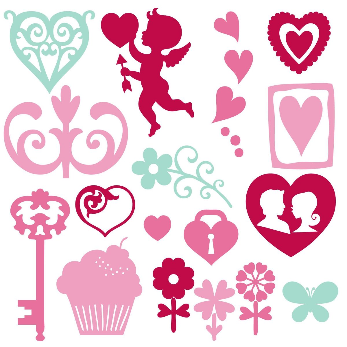 Трафарет на день влюбленных