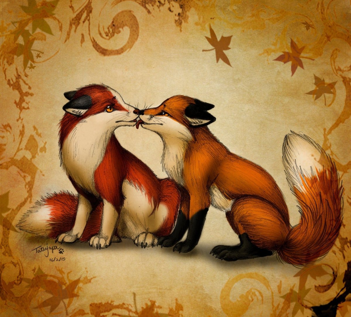 Влюбленные лисы