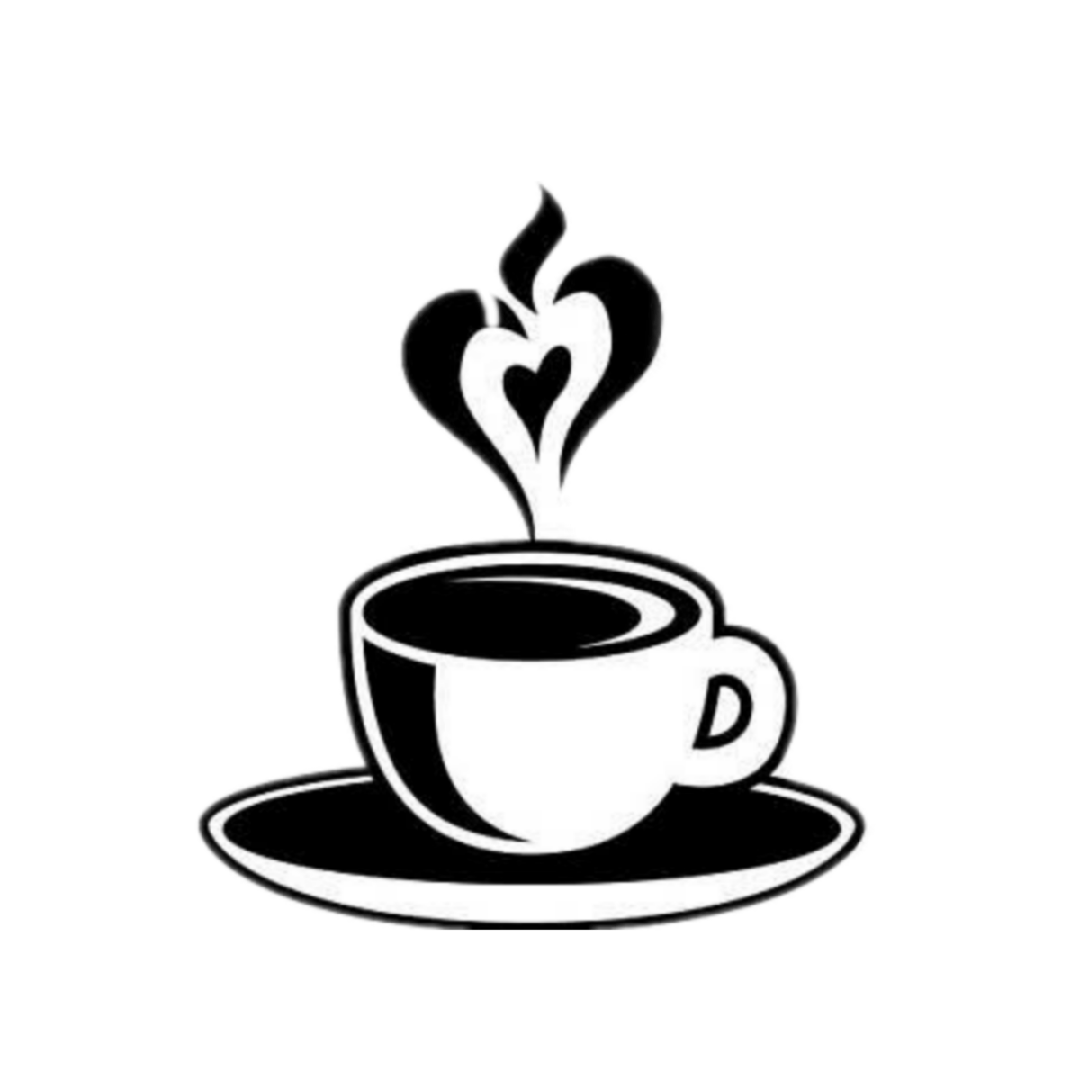 Чашка кофе черно белая