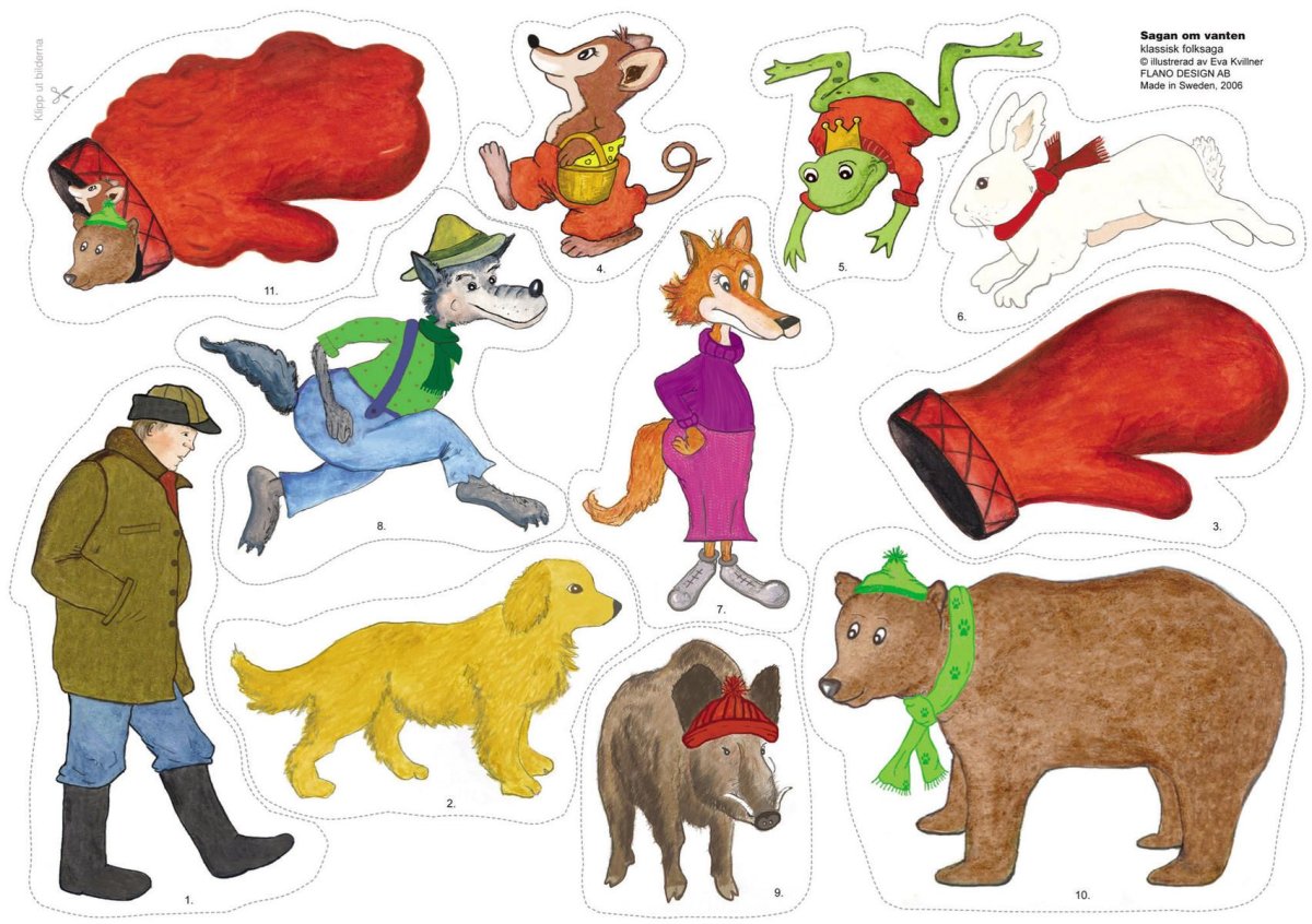 Герои к сказке рукавичка для фланелеграфа