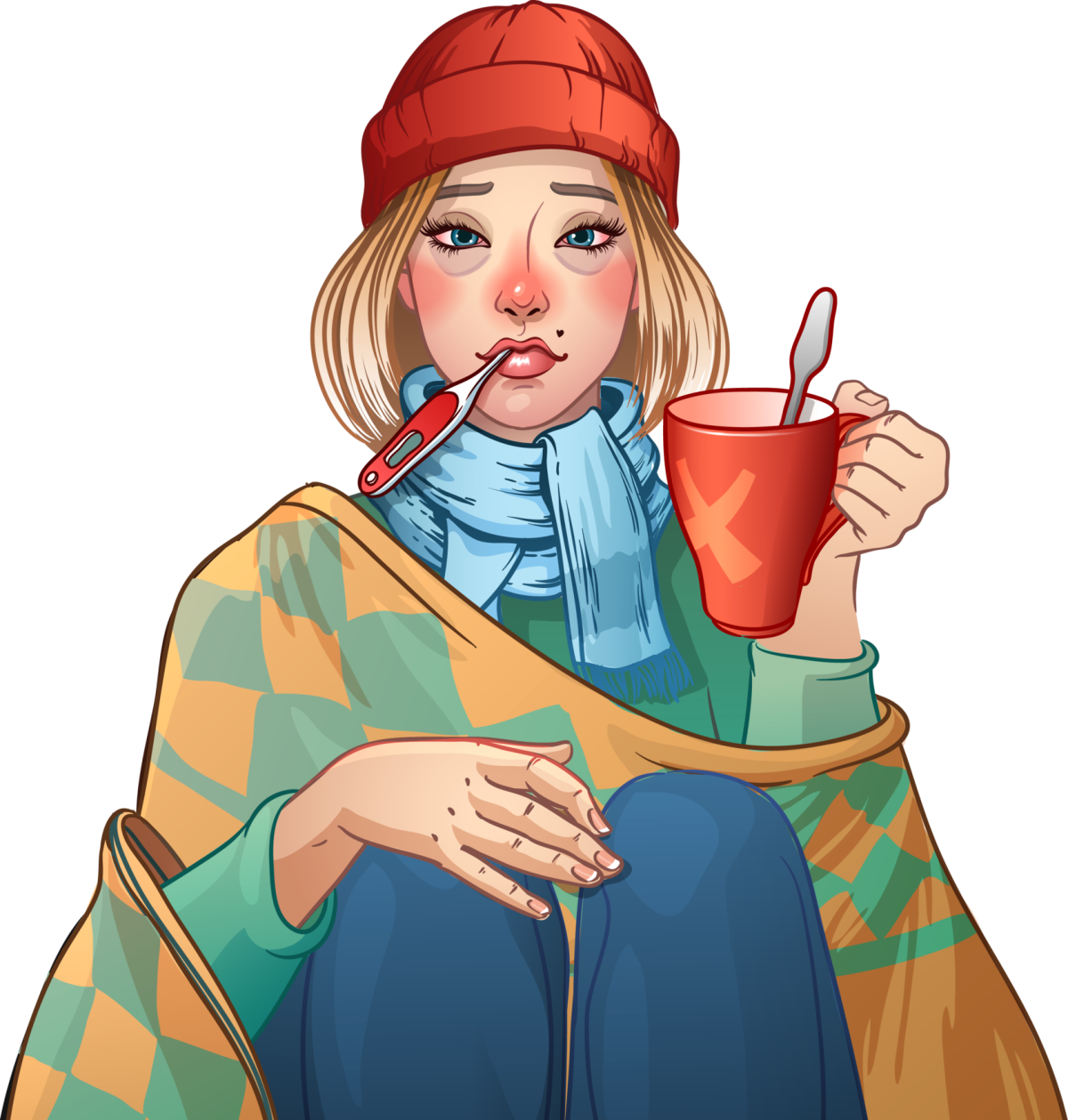 Заболела простудой