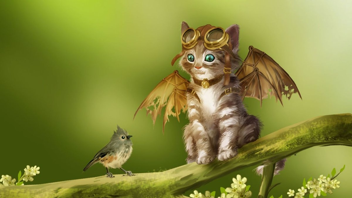 Волшебные кошки с крыльями