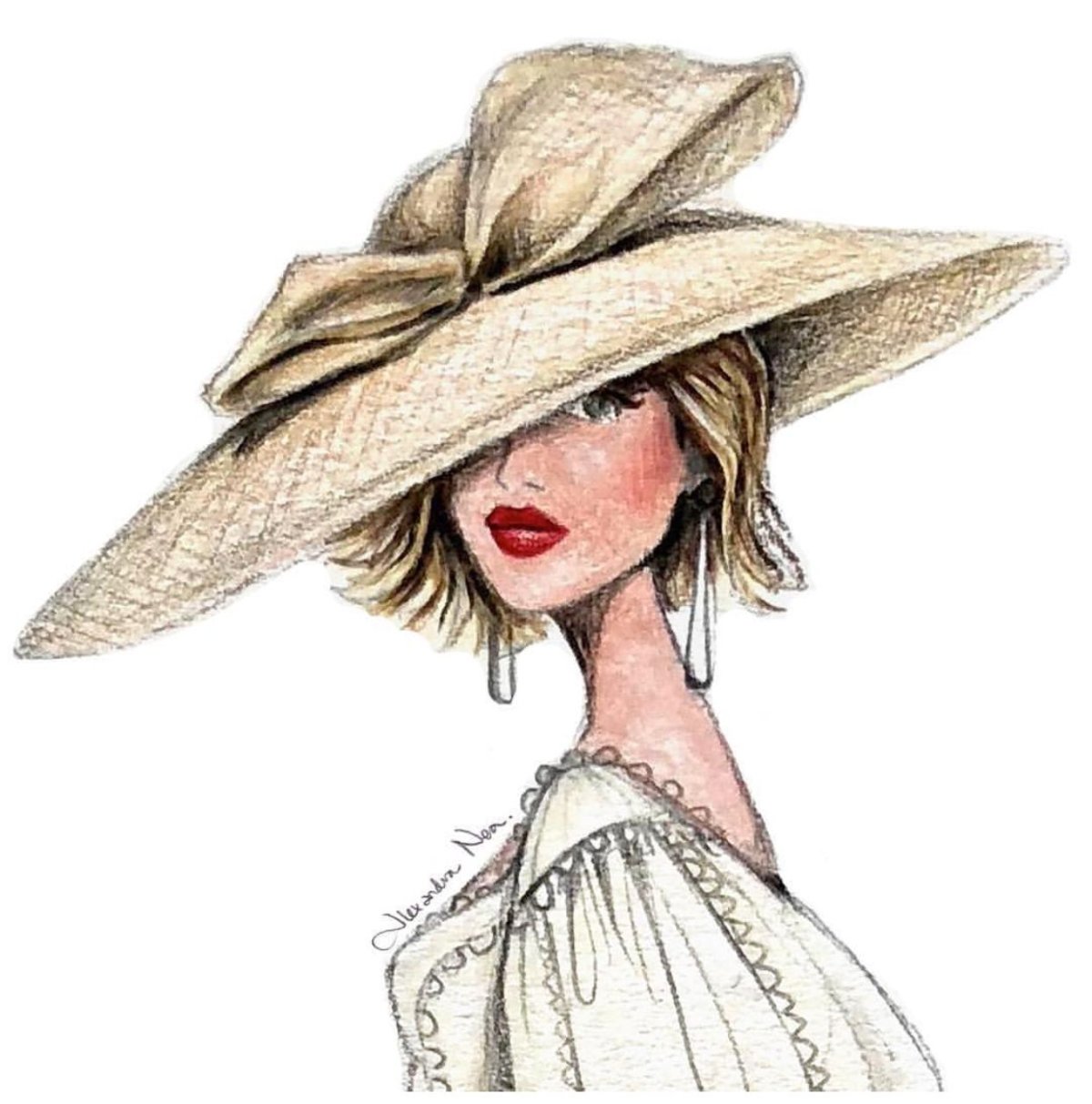 Модные иллюстрации девушек с цветами