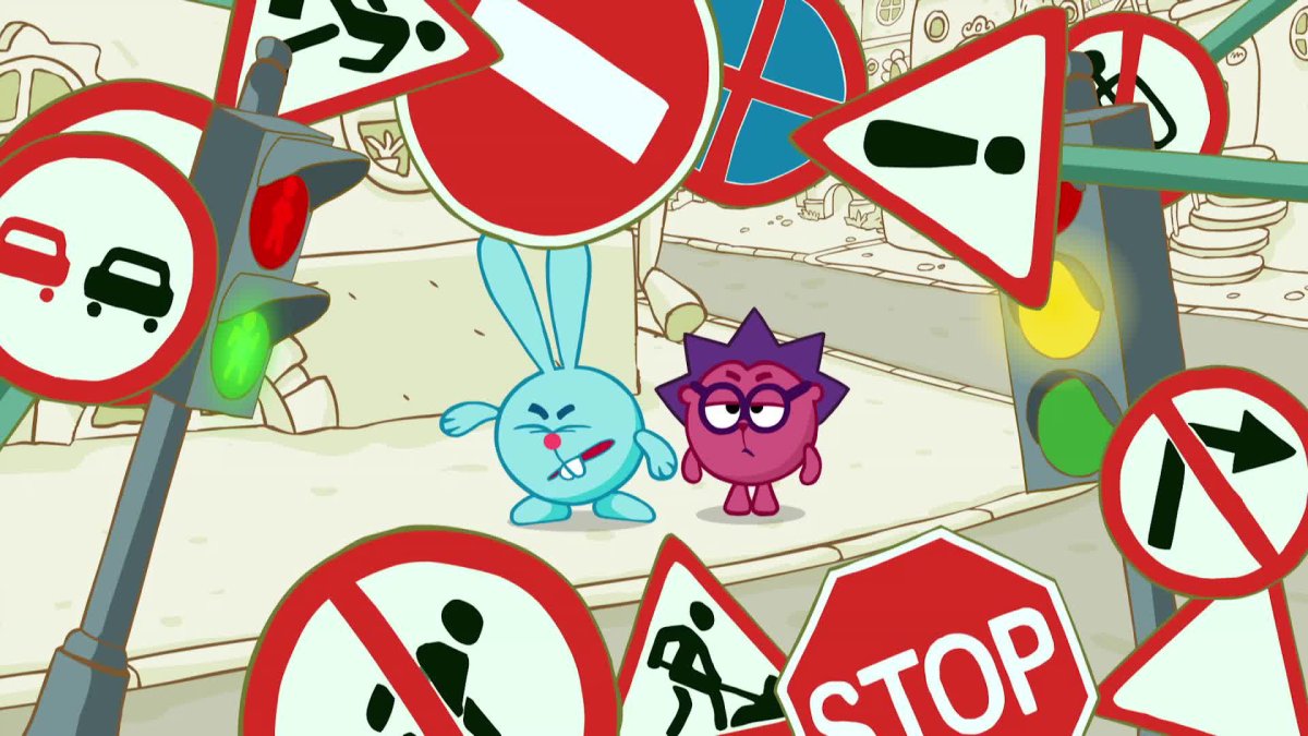 Смешарики Азбука безопасности зебры в городе