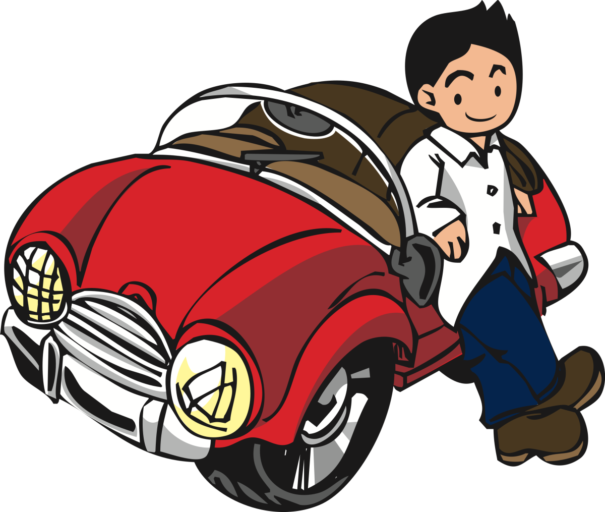 Мультяшная машина с водителем