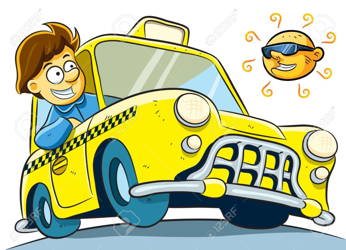 Водитель такси мультяшный