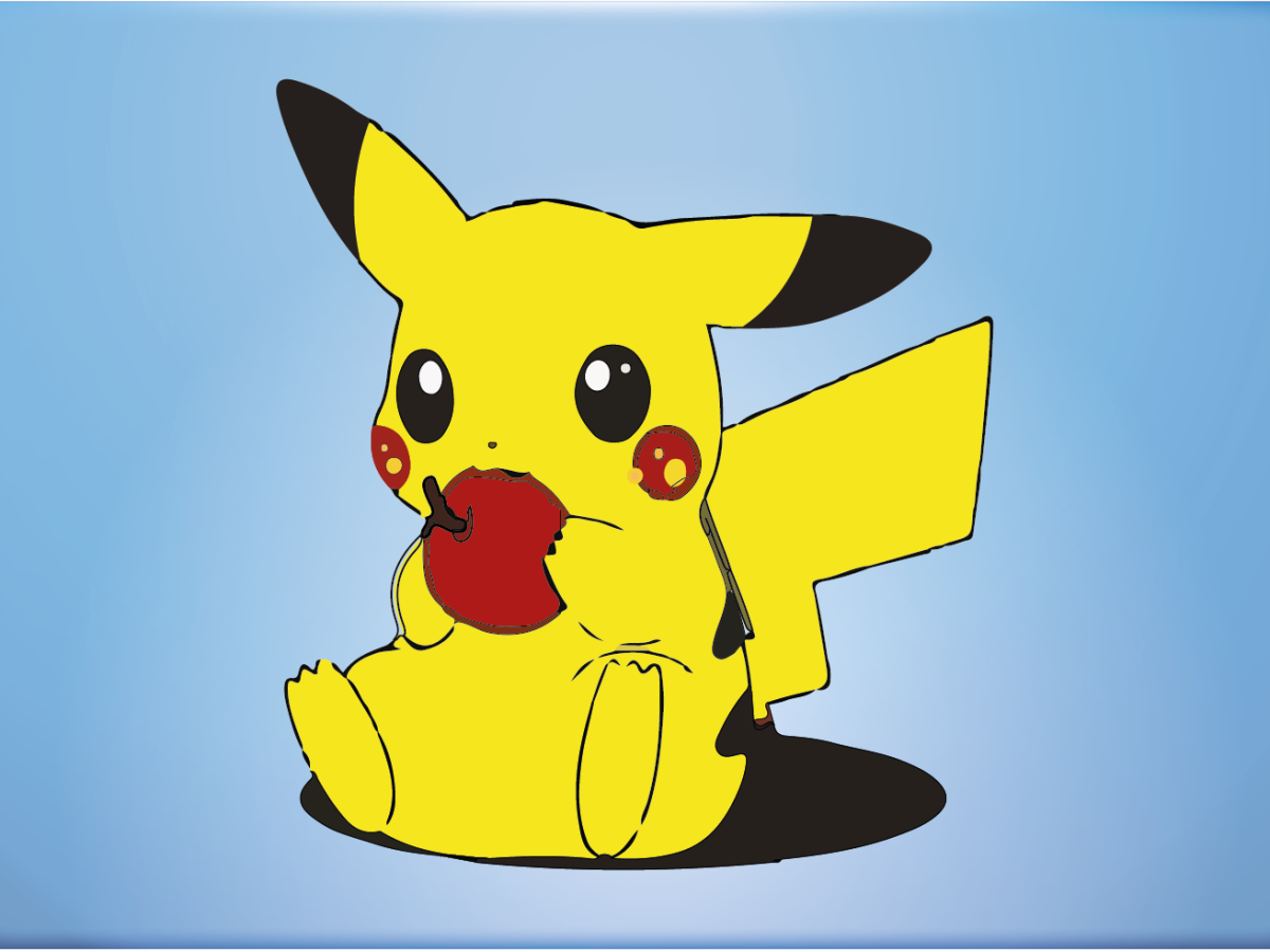 Покемон Пикачу яблоко