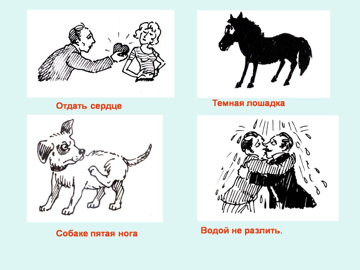 Фразеологизмы рисунки