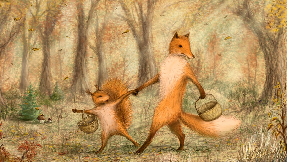 Белка и лиса