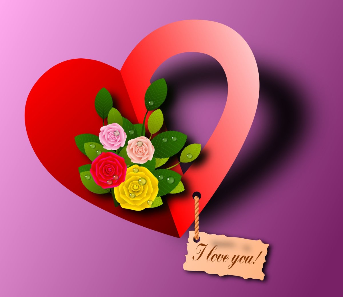 Открытка сердце для мамы