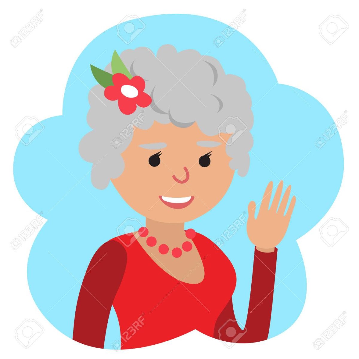 Бабушка и внучка акварель