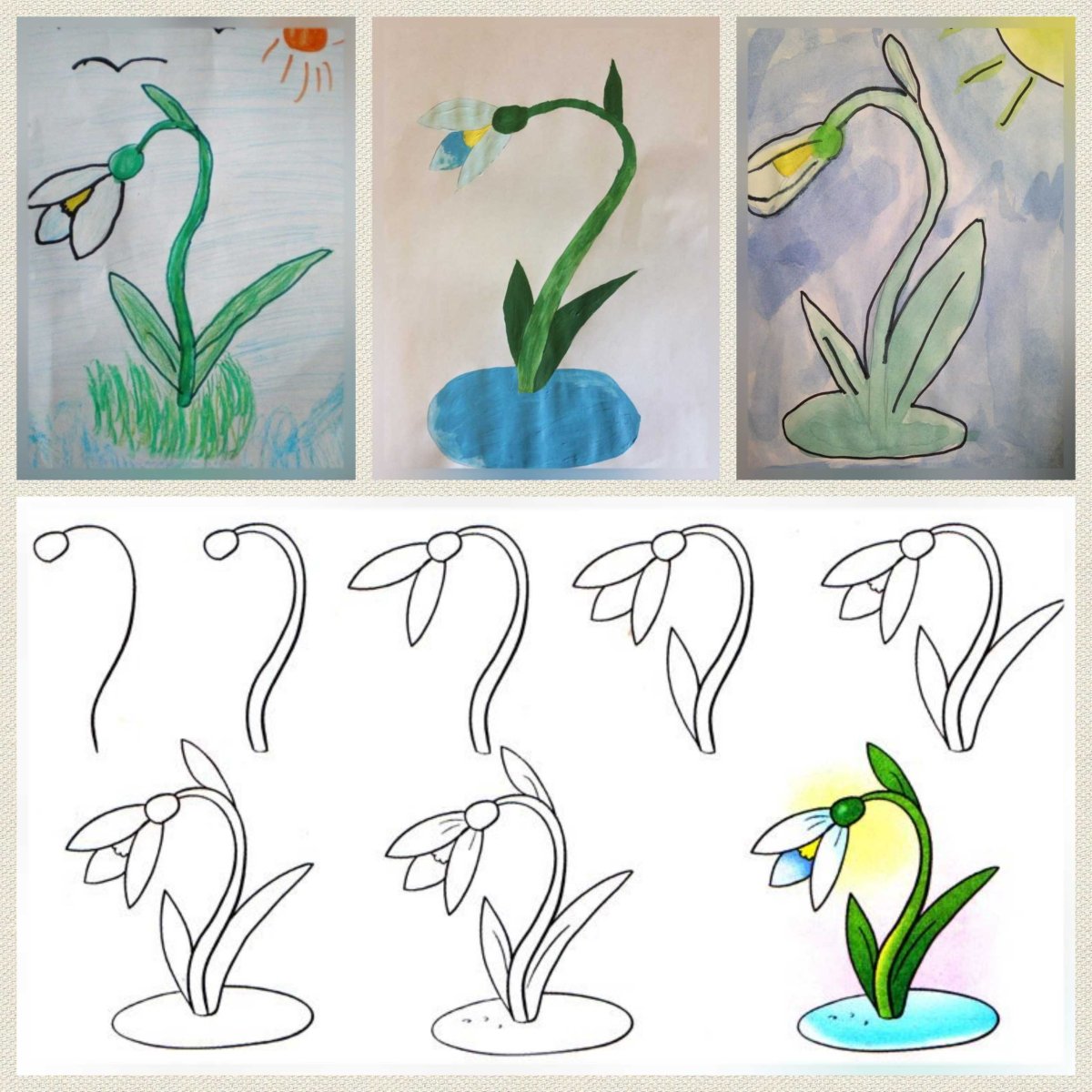 Подснежник раскраска