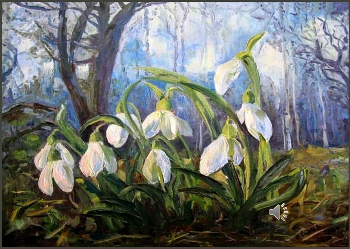 Подснежники в снегу вектор