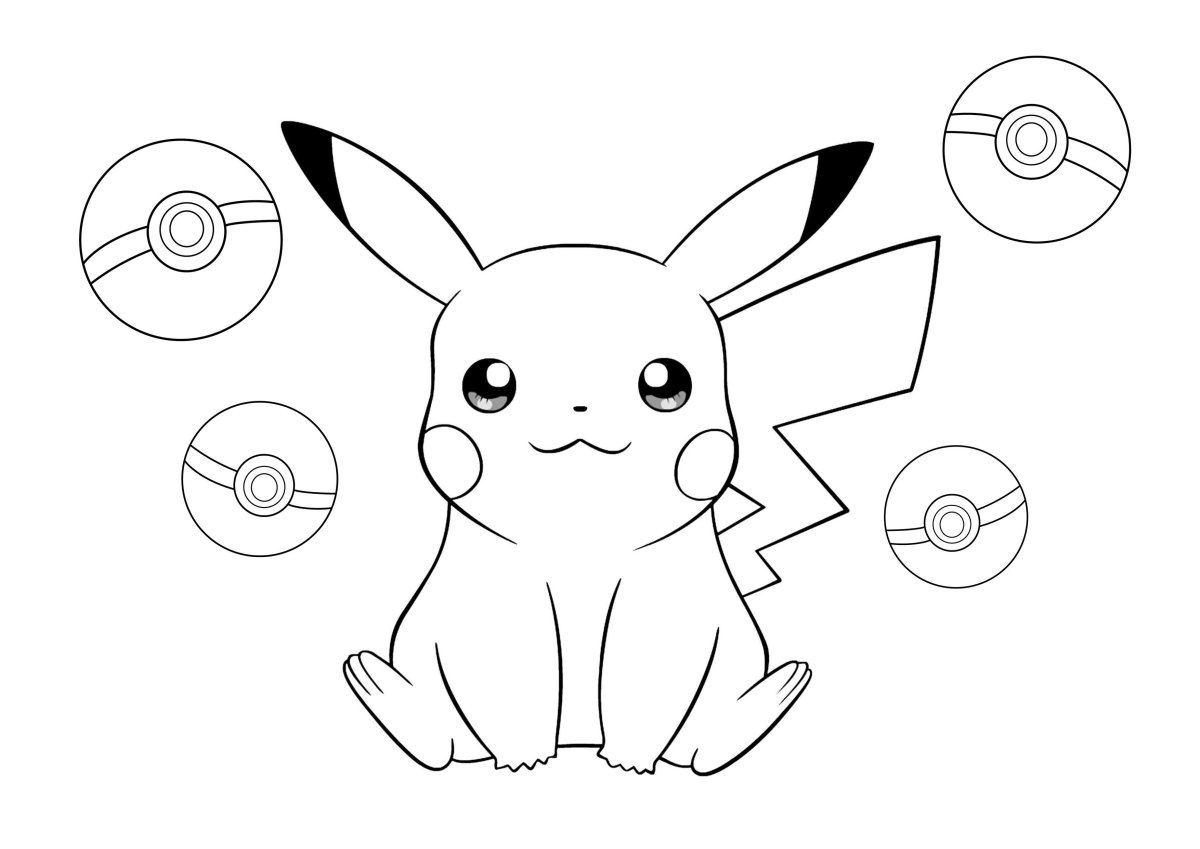 Эскиз Пикачу тату маленькое