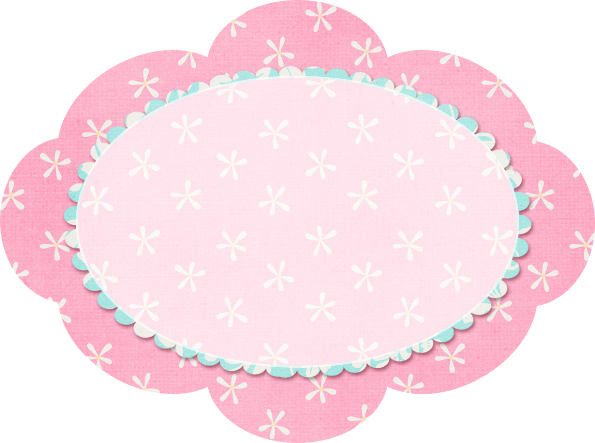 Розовая рамка для надписи для девочки овальная