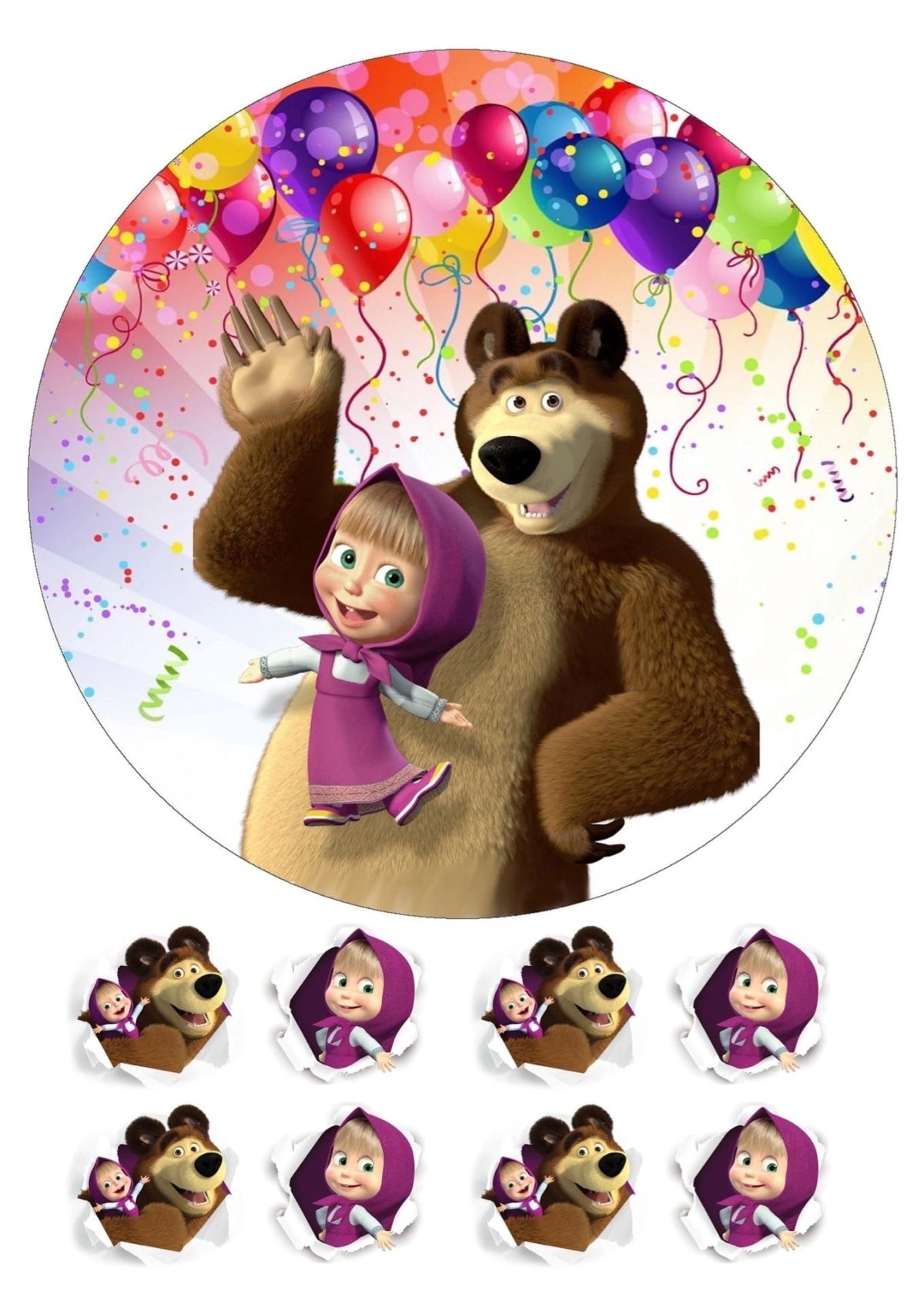 Торт Маша и медведь с фотопечатью