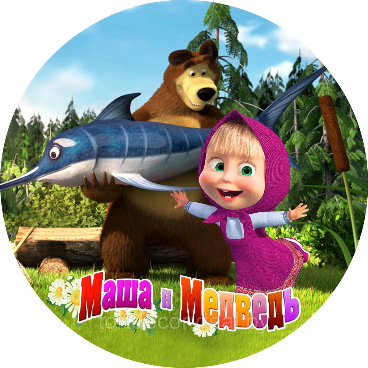 Маша и медведь вафельная
