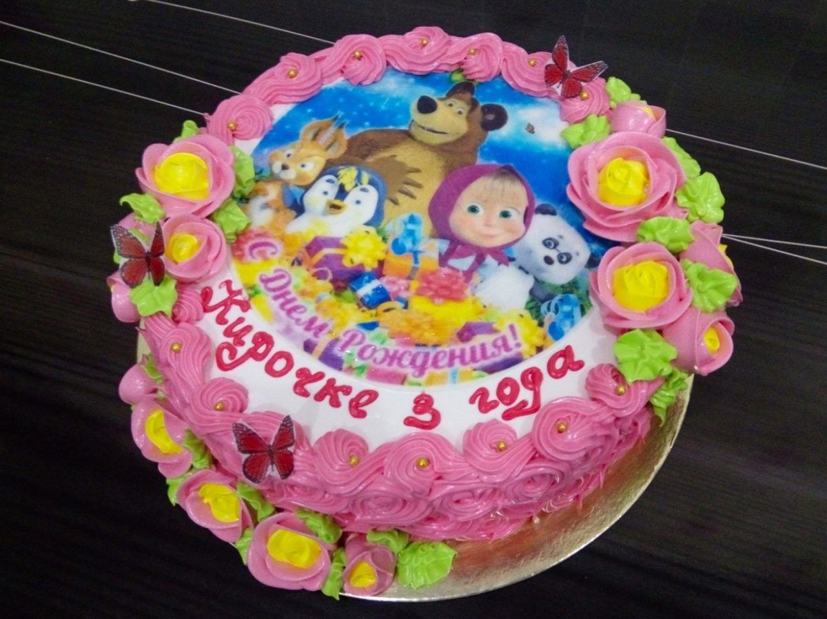 Фотопечать на торт для девочки 3 года