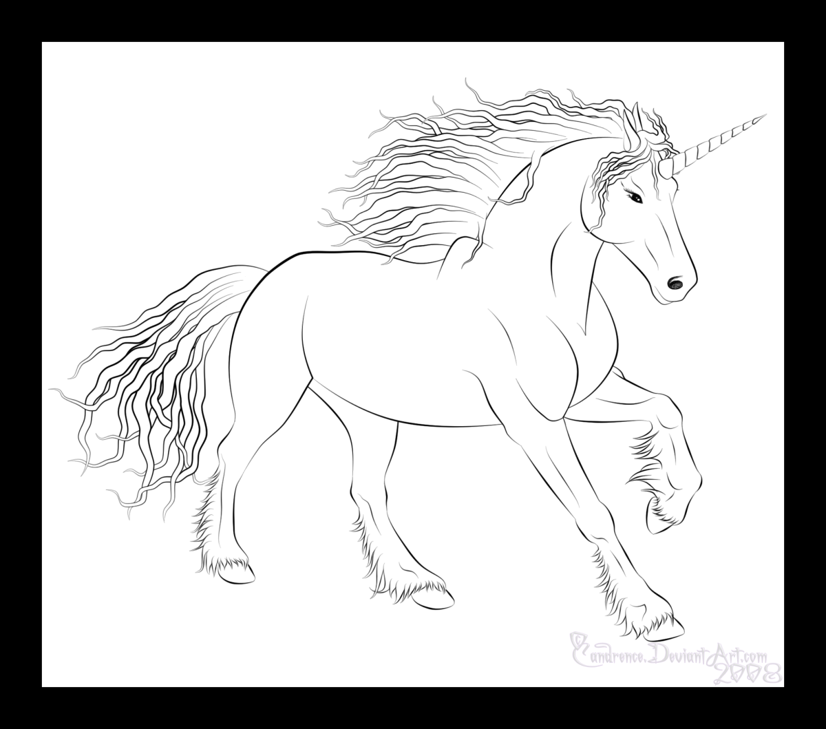 Фризская лошадь раскраска