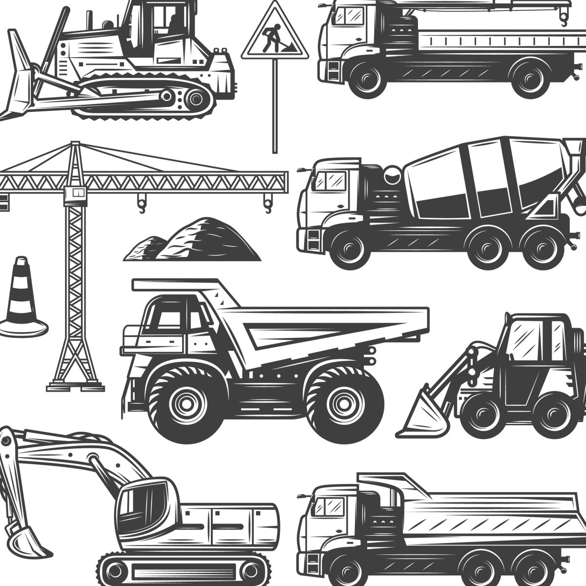 Строительные машины рисунок