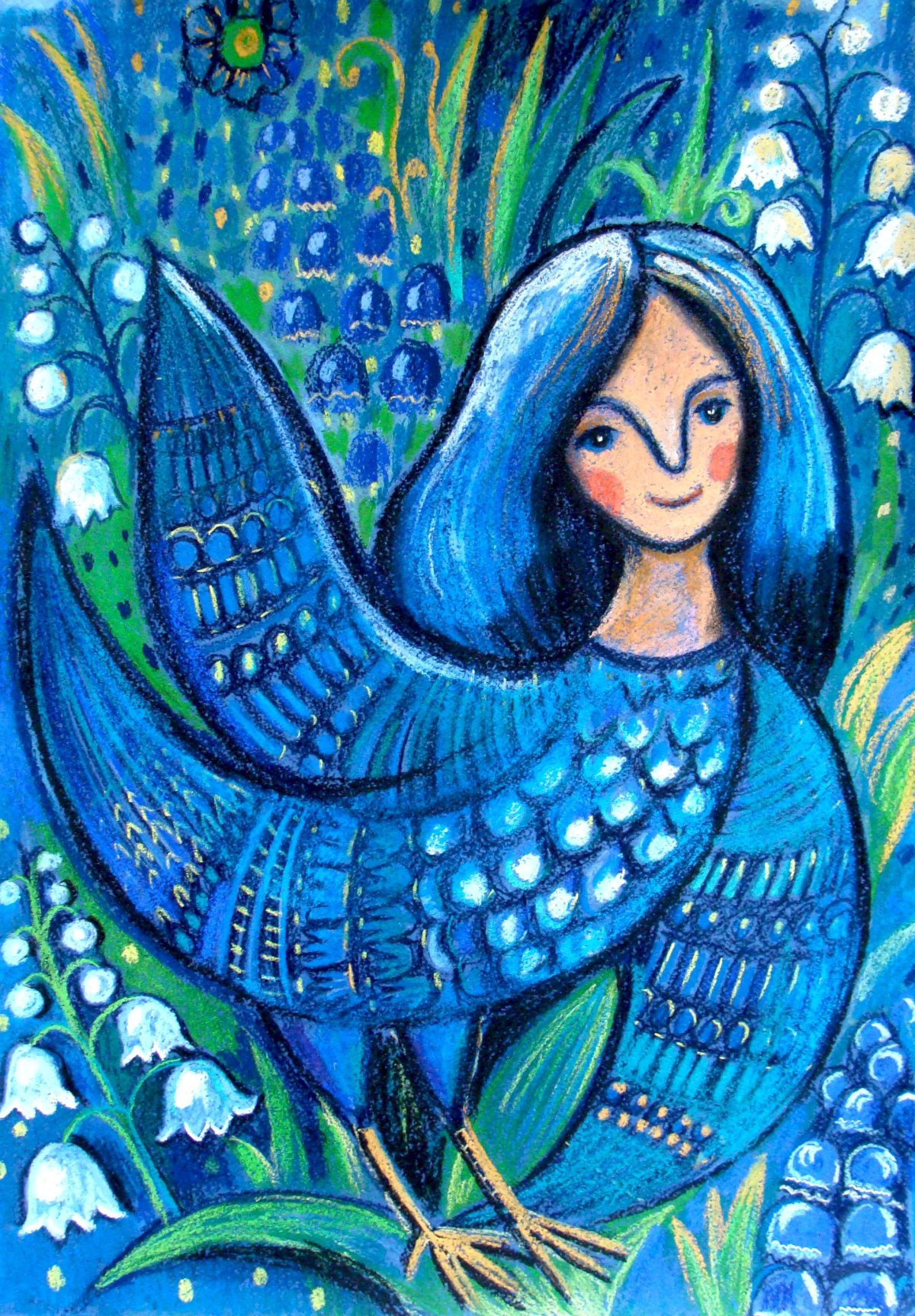 Алконост Гамаюн Сирин арт фэнтези