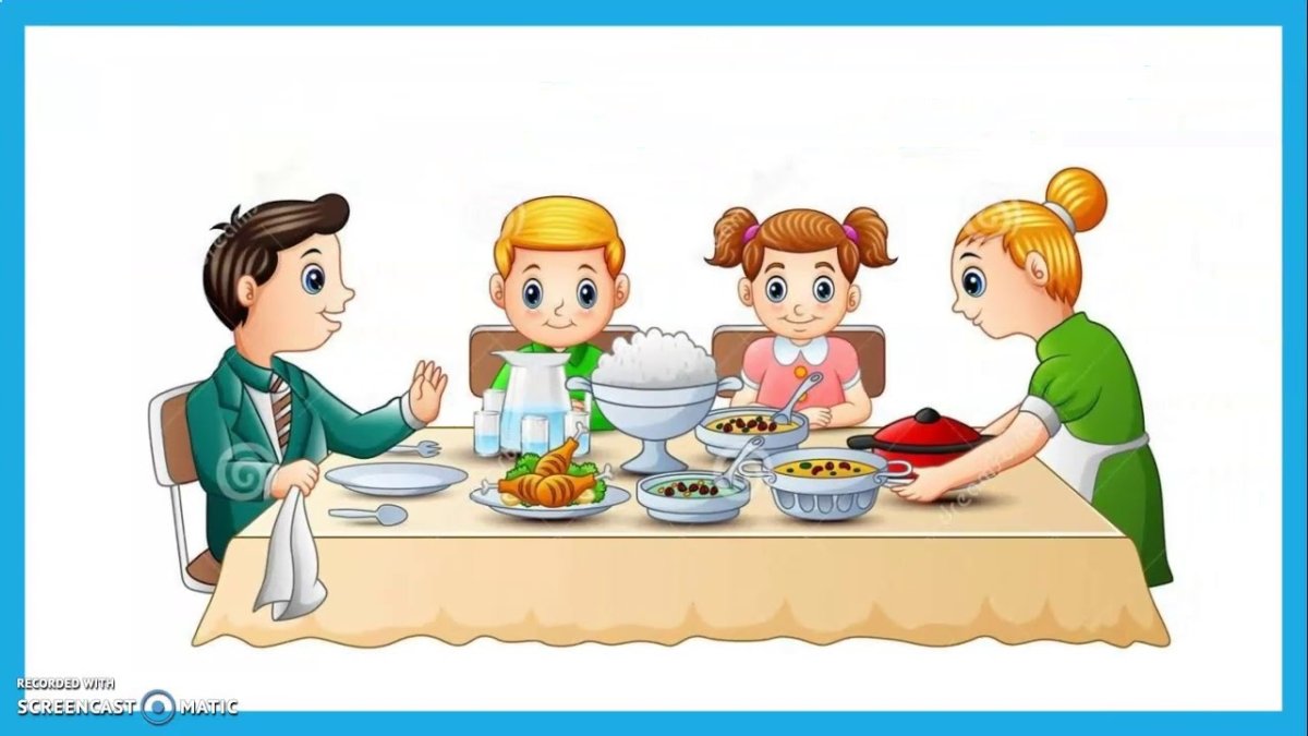 Дети за столом Сток