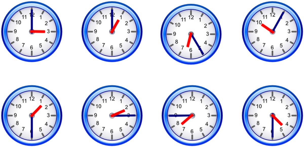 Циферблаты с разным временем