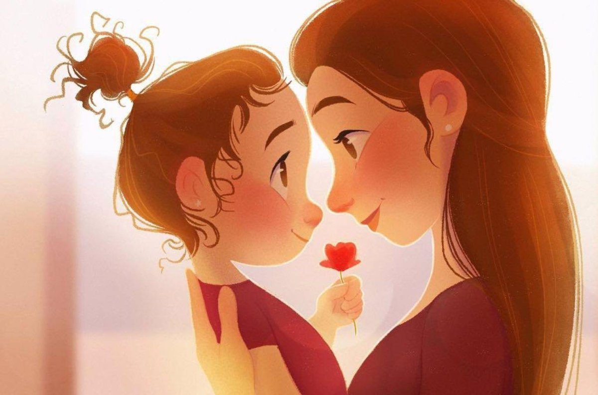 Мама и дочка рисунок