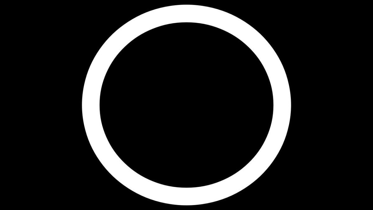Белый круг на черном фоне