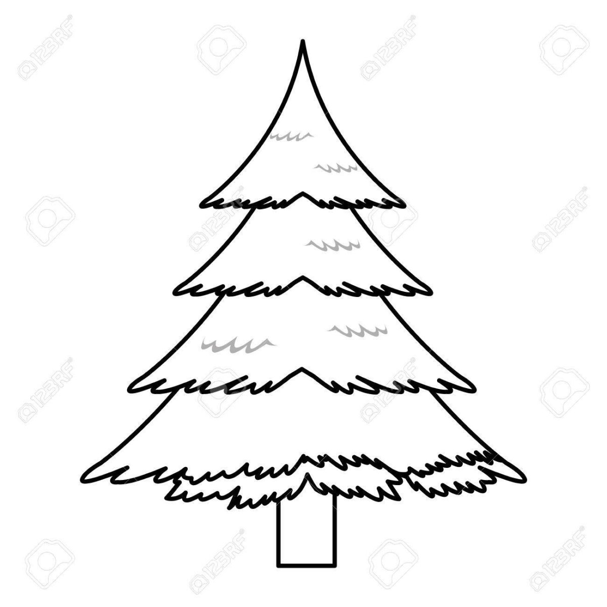 Контур ель елка