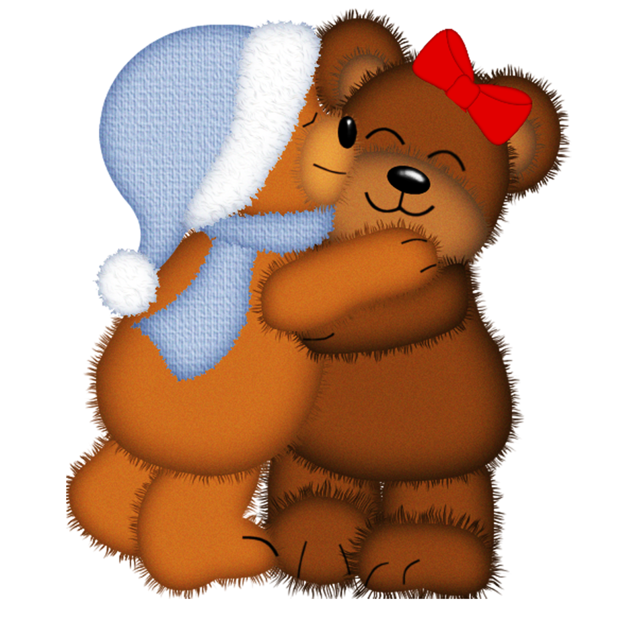 Мишки обнимаются