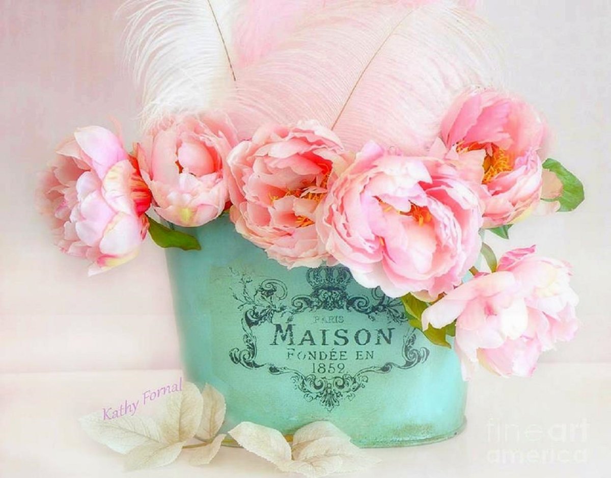 Пионы шебби Шик