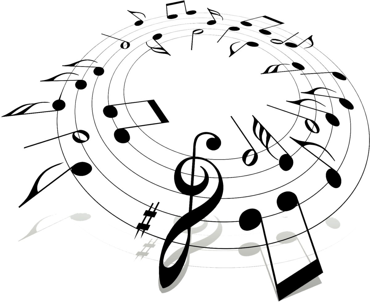 Ноты на белом фоне