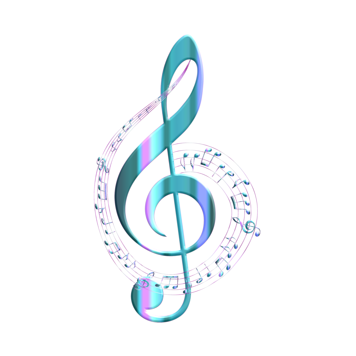 Скрипичный ключ и нотки