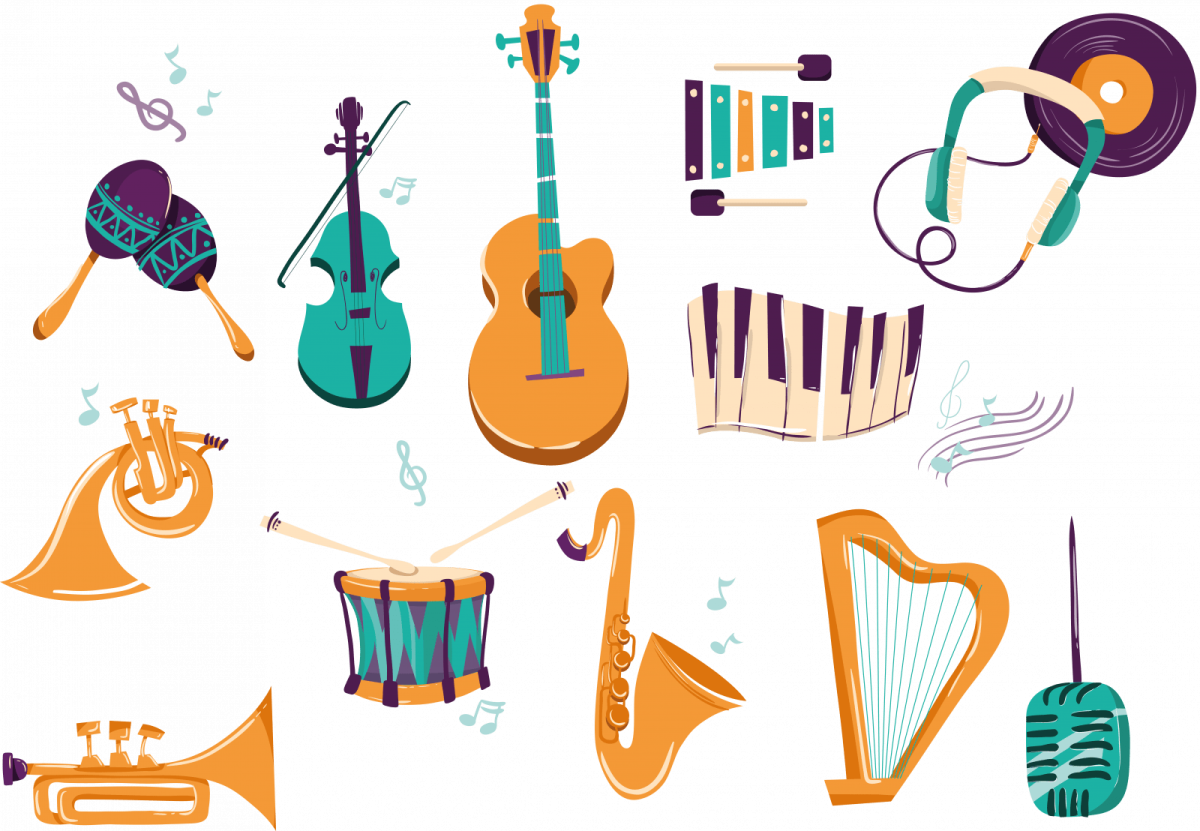 Цветные музыкальные инструменты