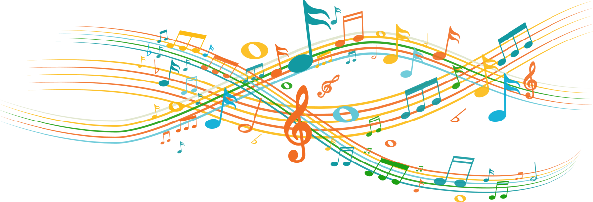 Нотный стан на Цветном фоне