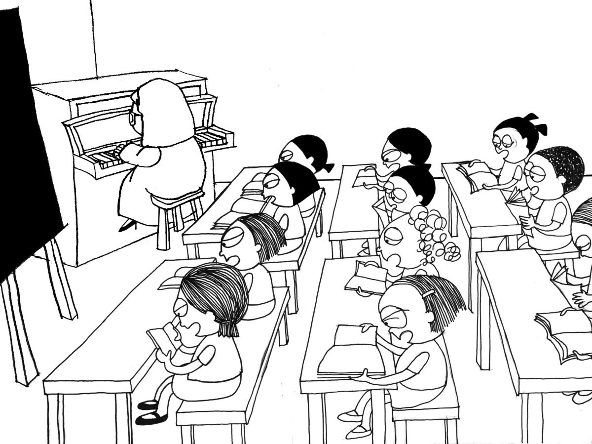 Раскраска школьный класс