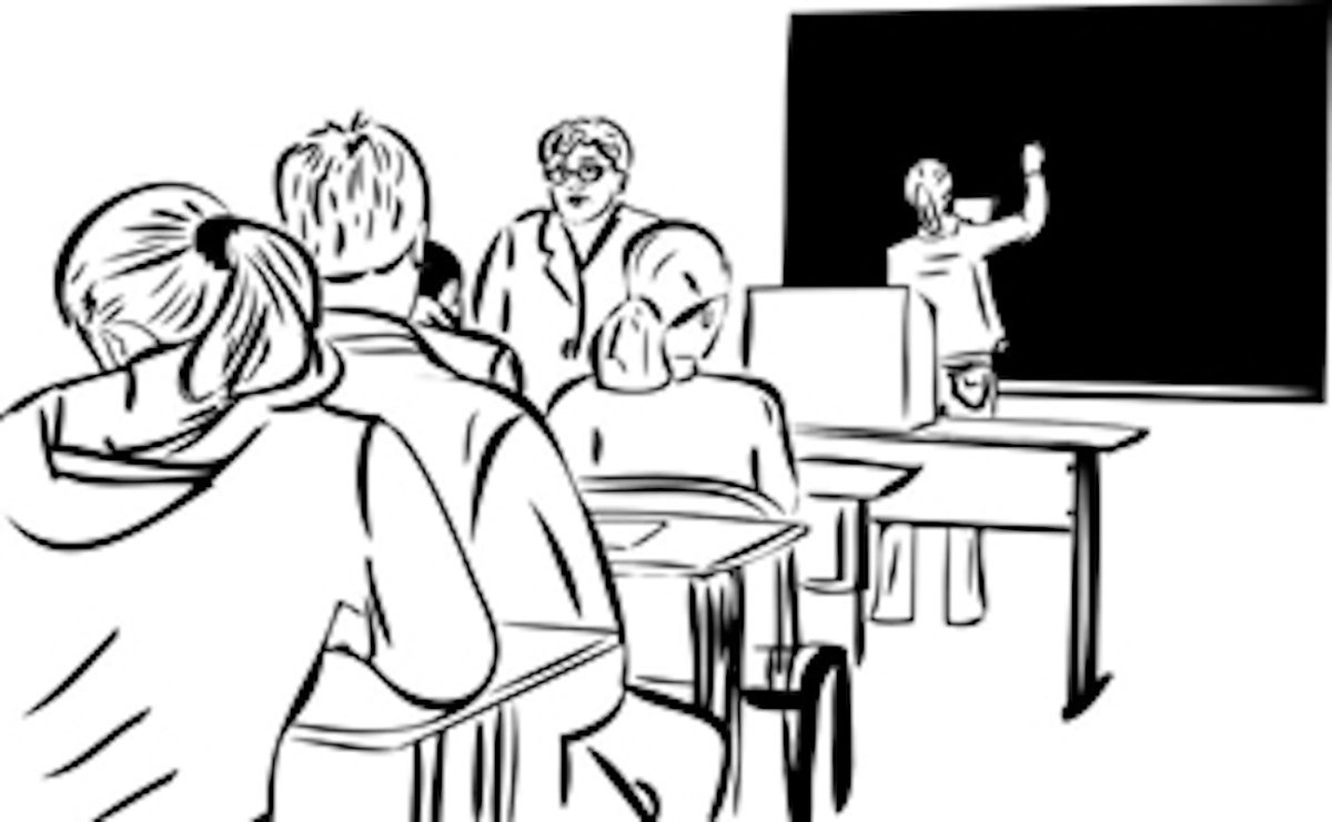 Учитель с учеником чб