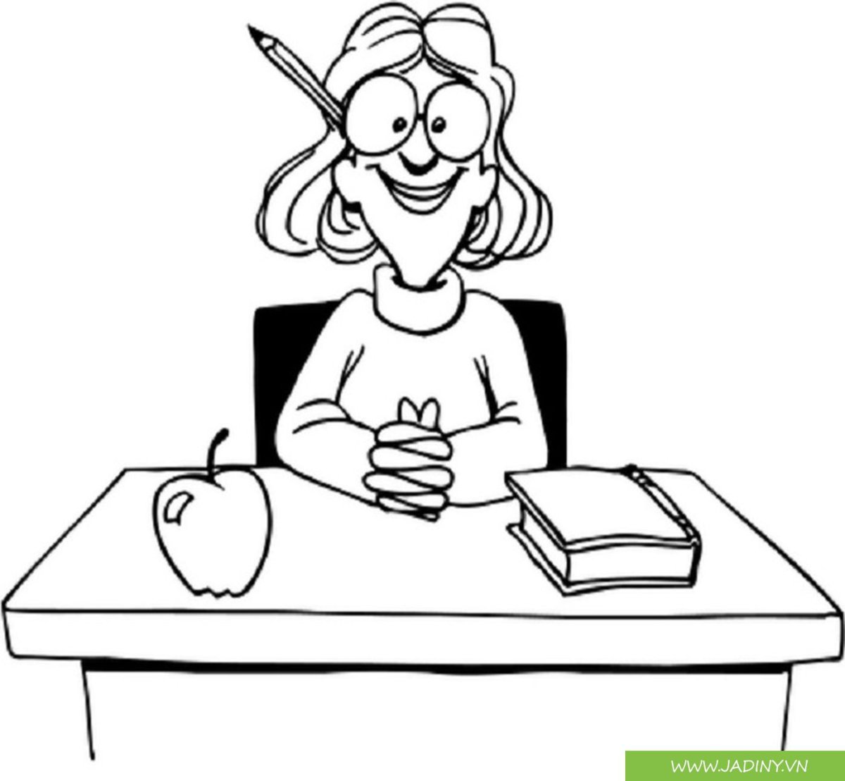 Раскраска учитель за столом