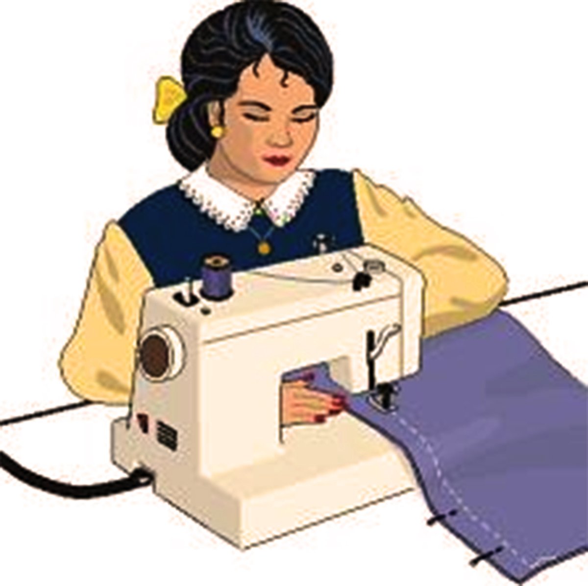 Швейная машинка нитки иголки вектор