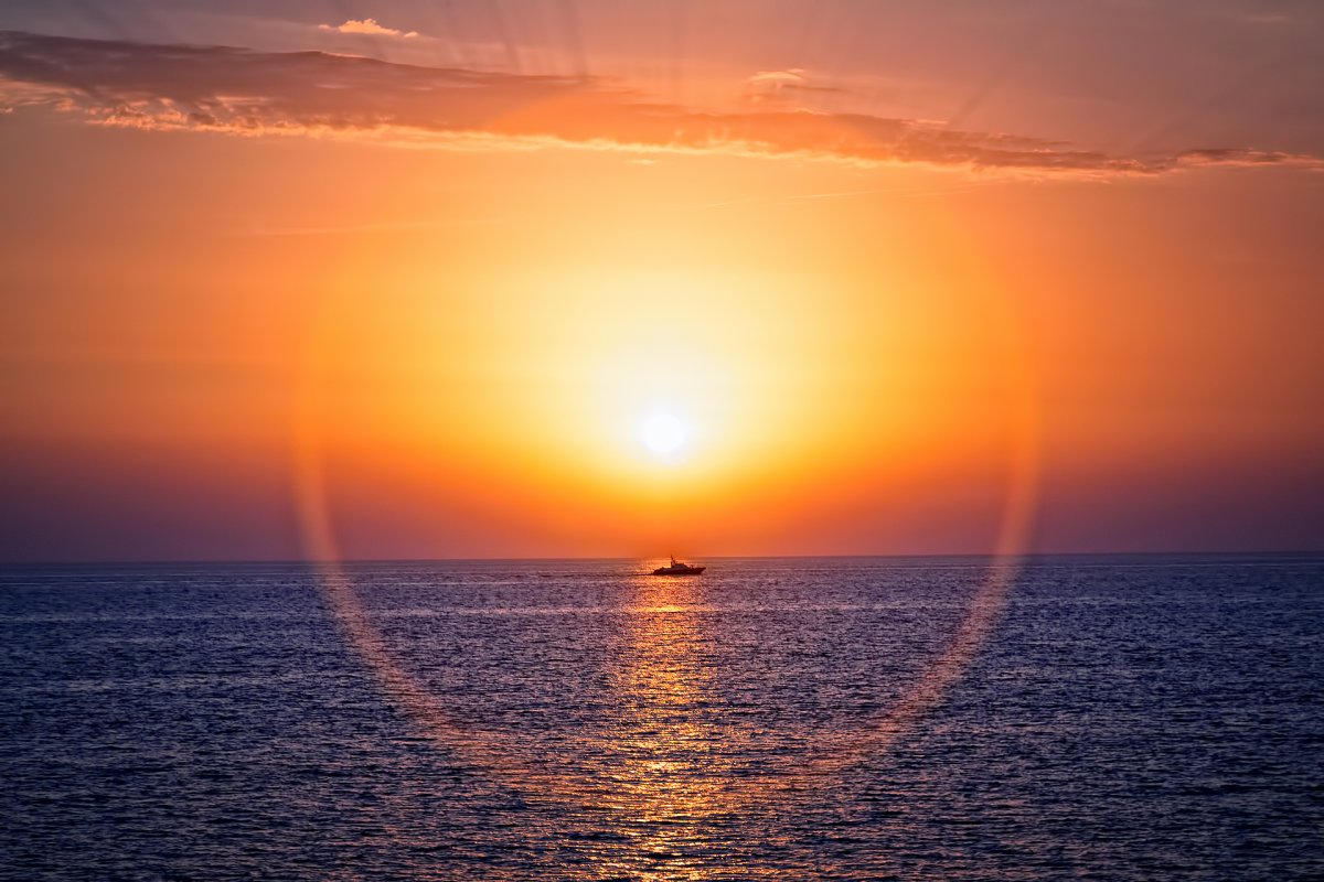 Закат на море