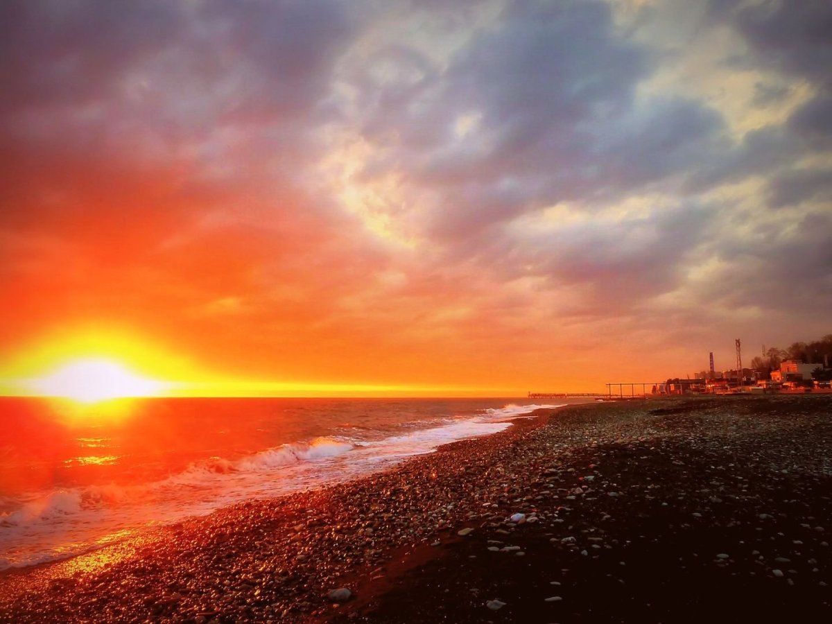 Красивый вид закат