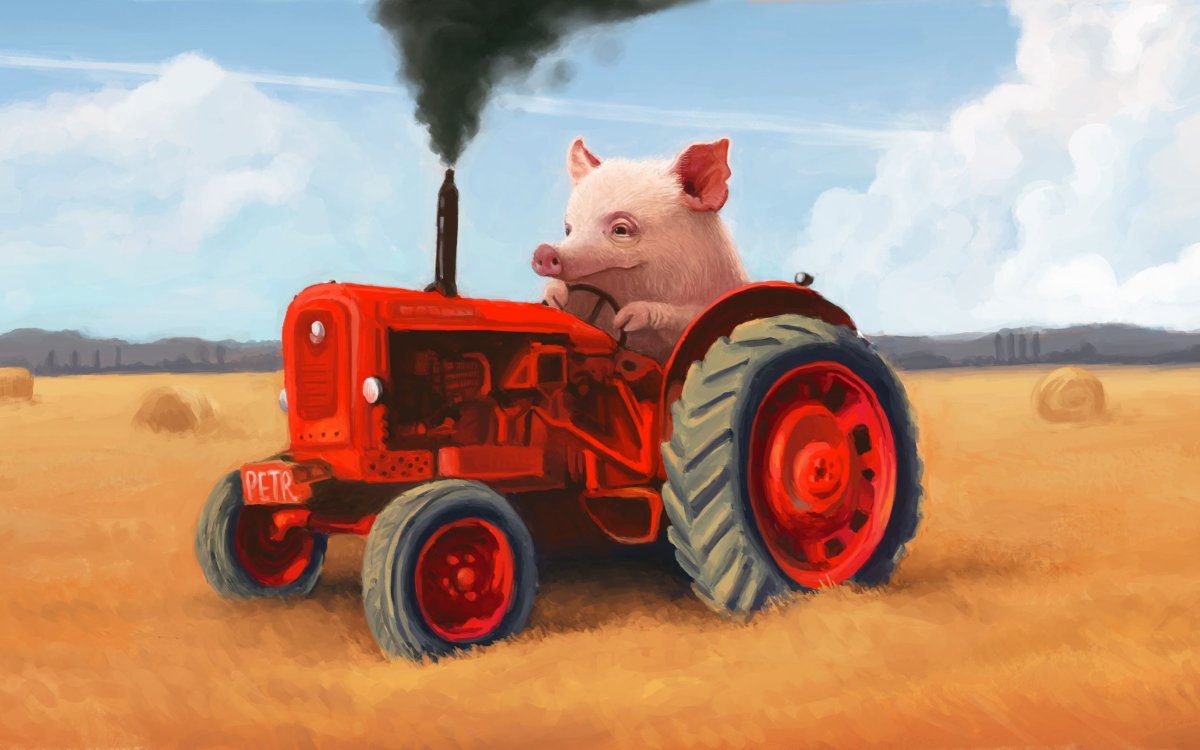 Трактор Джон Дир синий