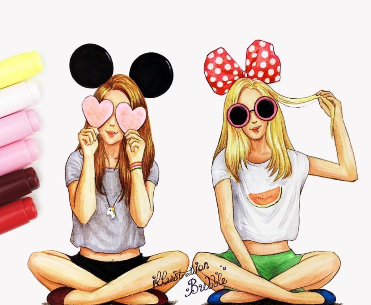 Модные иллюстрации мама и дочка