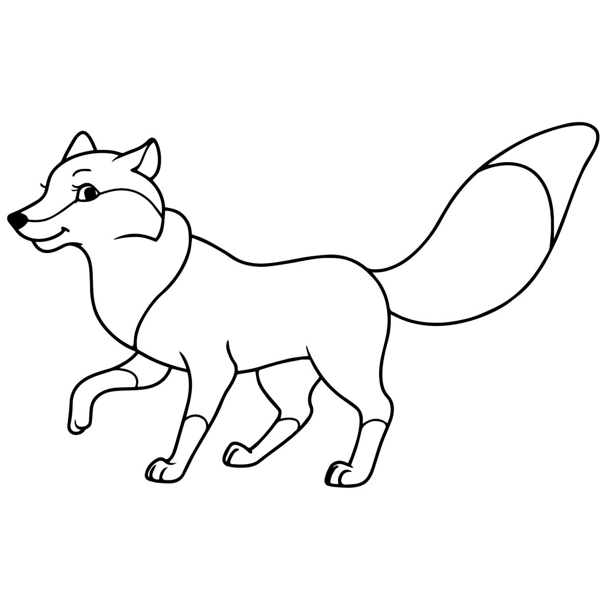 Лиса раскраска для детей