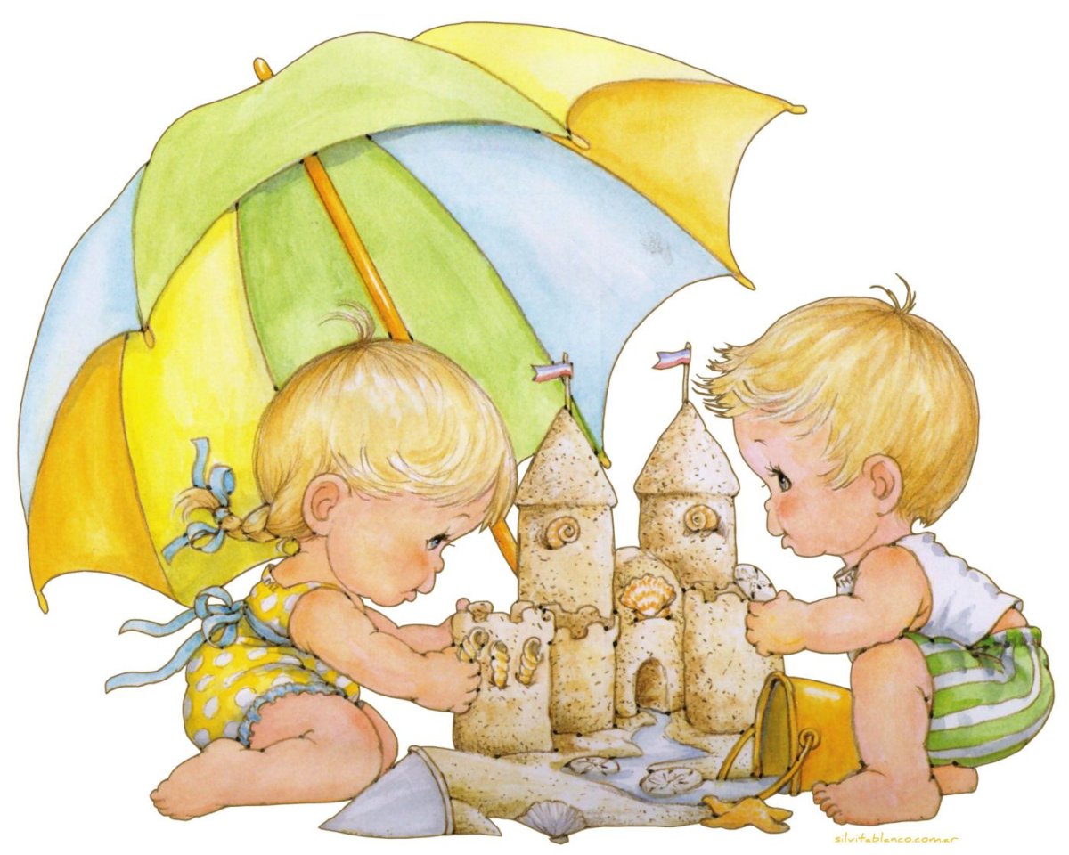 Мультяшная девушка с ребенком