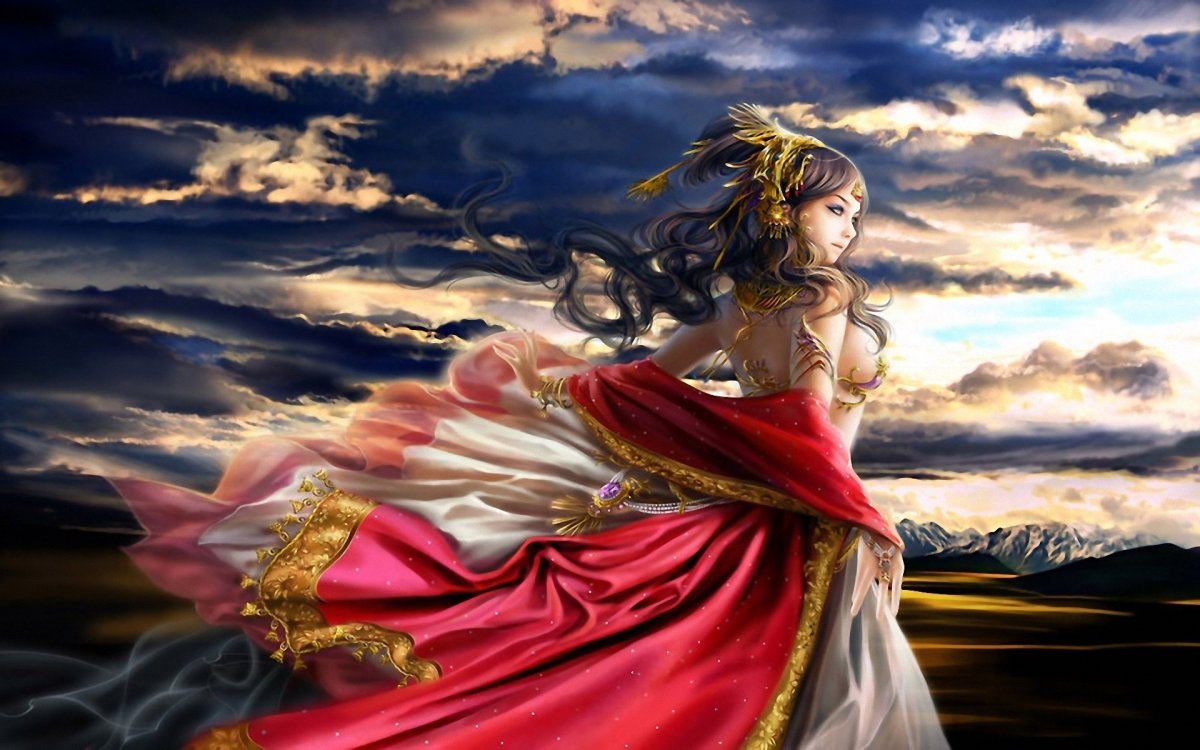 Девушка в платье фэнтези