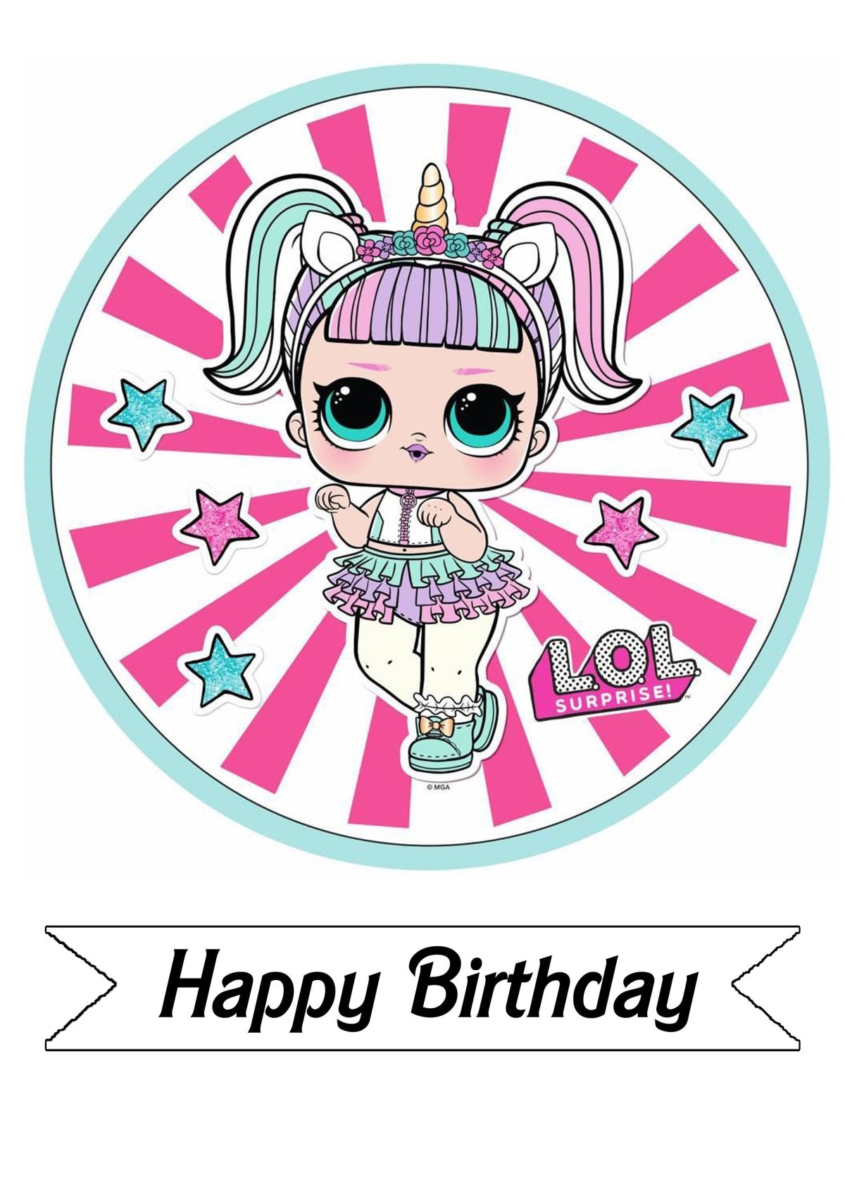 Торт с изображением ЛОЛ